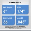 Seesii Mini Chainsaw Chain Replacement 6 Inch for 6 Inch