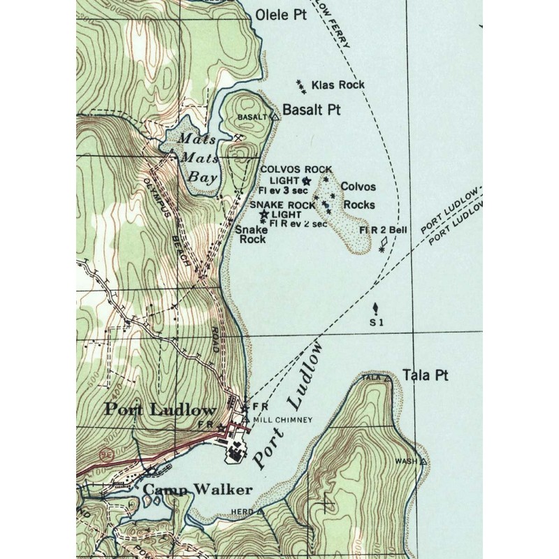 Entrance to Hood Canal - ca. 1940 - USGS Old