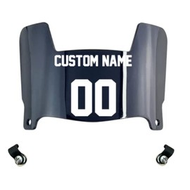 Customize Your Player Name & Number - Black Dark Tint Mini Football Helmet Visor Shield with Clips - Fits All Major Brand Miniature Helmets - Mini Visor ONLY