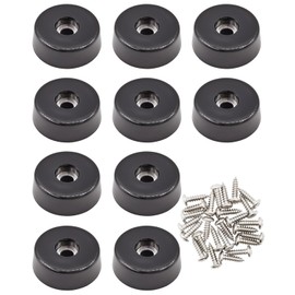 BINCKIN 1" Rubber Feet for Cutting Board with Stainless Screws, 10 Pieces Non Slip Rubber Bumper Feet for Furniture, Cabinet (1" W x 0.33" H)