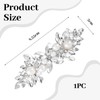 LunarCharm Crystal Hairclips with Pearl, Silver Bridal Hair Accessories for