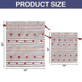 silenwest Canvas Gift Bags with Drawstring, Large 20" Small 12", Premium Reusable Gift Wrap for Anniversary, Wedding, Bridal Shower, Valentines Day