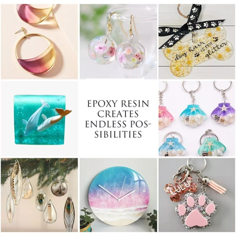 Chotune Resina Epoxica Cristal Trasparent Diy Arte Kit Epoxy 1:1