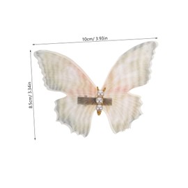 Healvian 2pcs Butterfly Hair Clips Pearl and Alloy Fairy Hair Accessories Alligator Clips