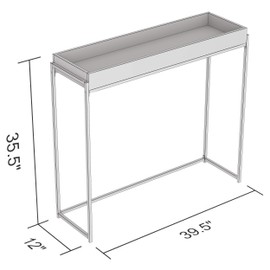 Safdie & Co. Table 35L Brown Reclaimed Wood Sunken Tray, 12D x 39.5W x 35.5H in