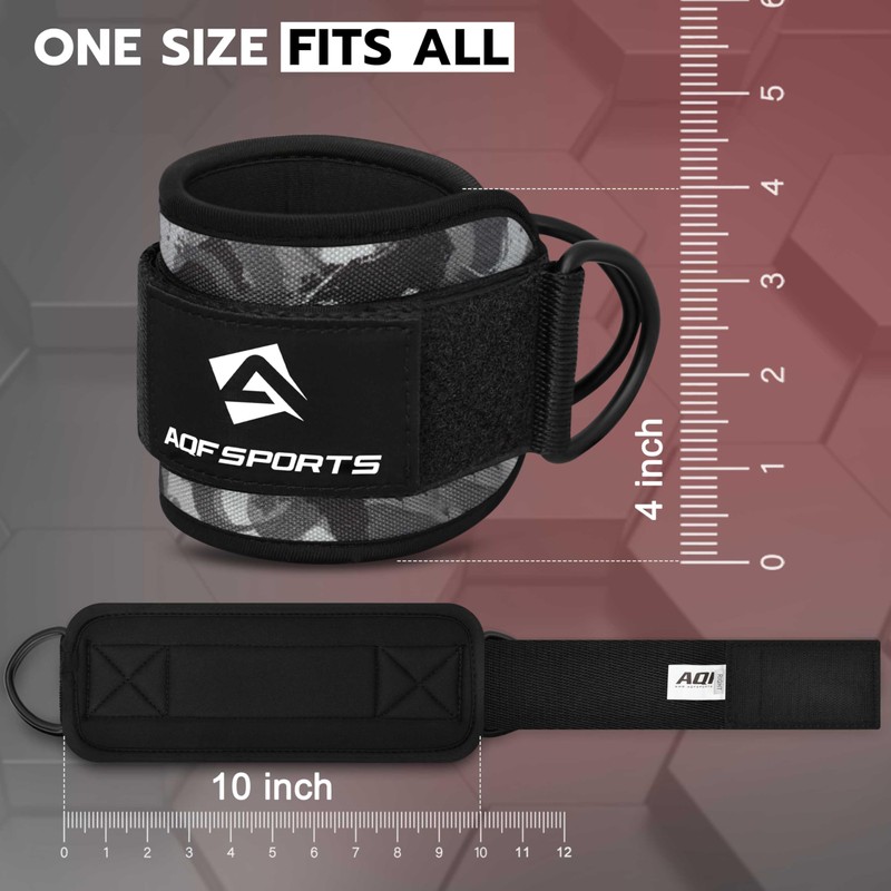AQF Ankle Straps for Cable Machines Attachment - Neoprene Padded