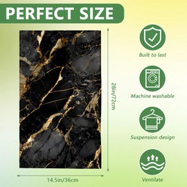 Duibel - Juego de toallas de mano de mármol negro dorado para baño, 2 toallas de cocina ligeras y transpirables suaves y absorbentes para gimnasio, baño, hotel deportivo