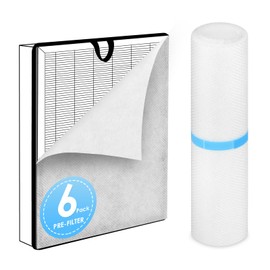 HSIAMEN Pre-Filter Compatible with LEVOIT Vital 100S Air Purifier Filter Replacement 100S-P, Fit Part# Vital 100S-RF, 6-Pack