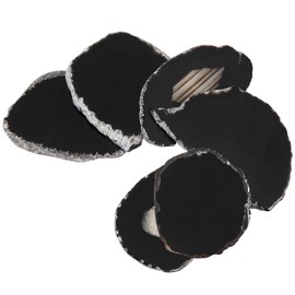 Nupuyai Set of 10 Polished Agate Slices Name Tags Place Cards for Wedding, Geode Agate Stones for Home Decoration