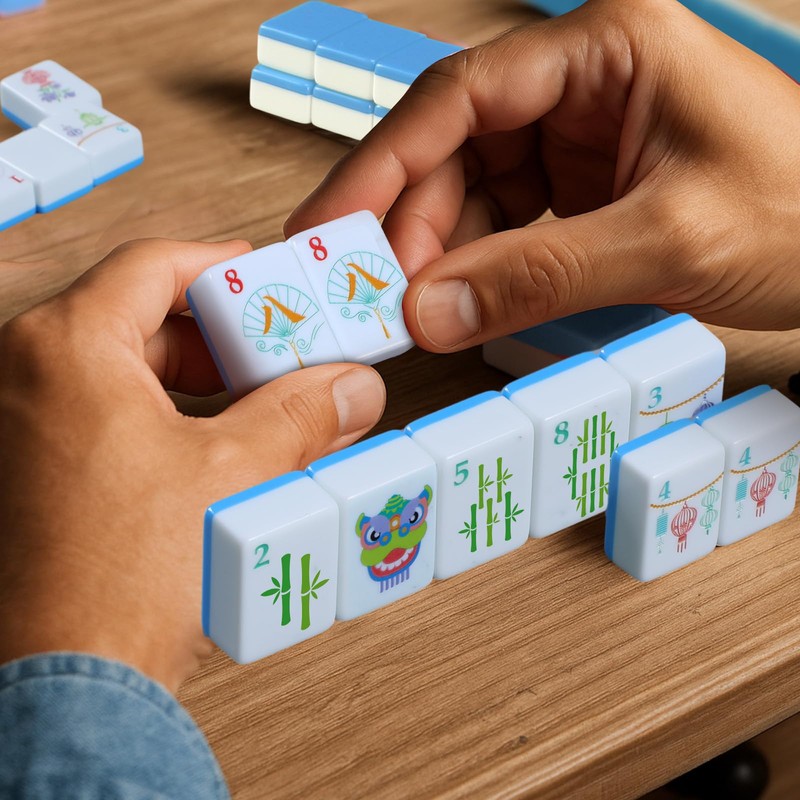 Simgoing American Mahjong Sets 160 Mahjong Tiles Melamine Engraved Mah
