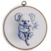 KTYHD Blue and White Chinoiserie Koala Bow Round Wall Art,