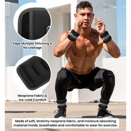 Ankle Weights, Wrist Leg Arm Weights for Women Men Kids with Adjustable Straps, Strength Training Weighted for Yoga, Jogging, Running, Walking, Fitness, Physical Therapy - 2LBS Pair (1 LB Each Weight)