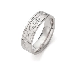 UNIFT Jesus Fish Ring for Women Men Stainless Steel Simple Ichthus Christian Fish Symbol Faith Rings Christian Jewelry (silver, 11)