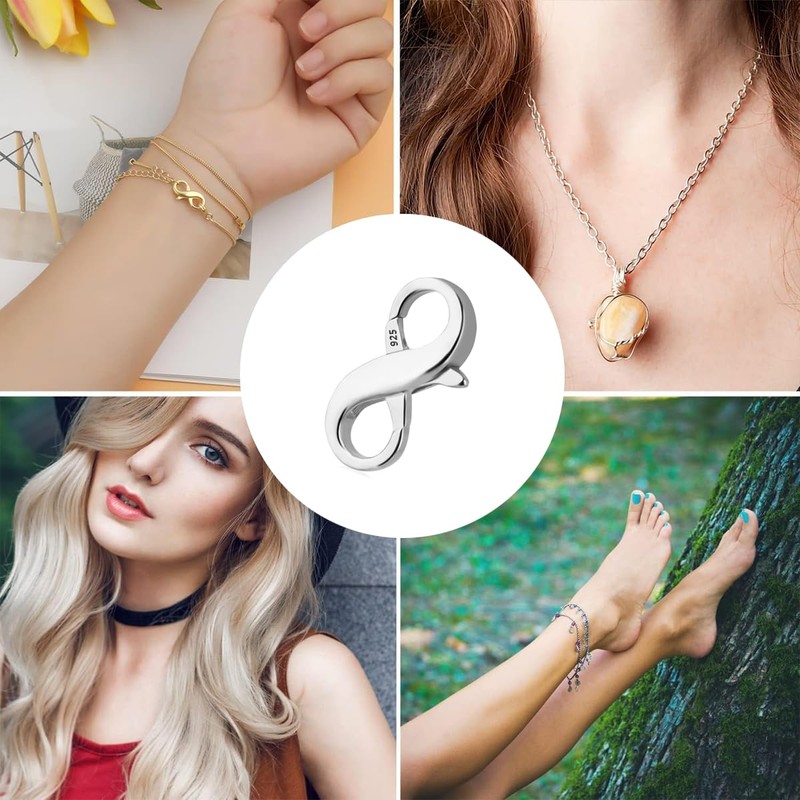 Double Opening Lobster Clasp, 925 Sterling Silver, Gold Necklace Bracelet