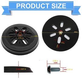 150mm Backing Pad Compatible with Bosch Sander, Gekufa Sander Pad with Hook and Loop Replacement Sanding Pad