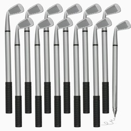 Maydahui Cute Golf Club Ballpoint Pen, Oil-Based, Black, 0.5mm, 12-Piece Set, Stylish, Lovely Golf Stationery, Writing, Notebook, Gift, Present, Student, Gift Item