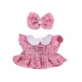 Clothes for 15cm/17cm LB Doll Accessories Suit, Premium Fashion Dresses+Bow Hair Accessory (03.hot Pink (Hair Bow+Dress))