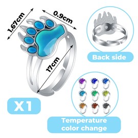 CVDYWDJIE Pack of 3 Colour Changing Rings, Cute Cartoon Rings, Children's Rings, Creative Design Rings, Children's Gifts