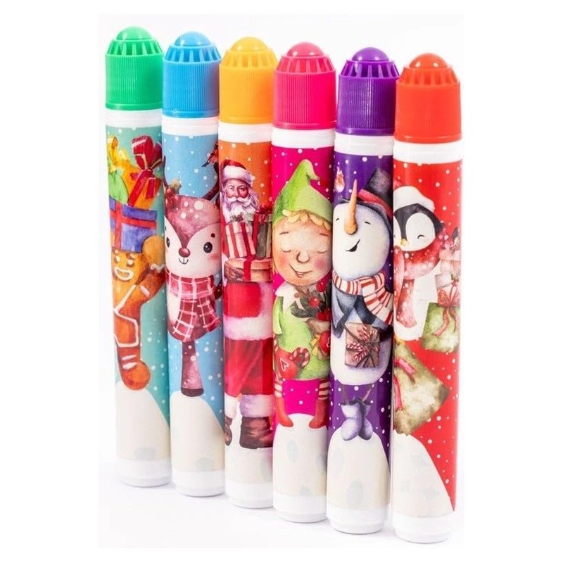evelay Christmas Bingo Set with Board & 6 Colourful Dabbers