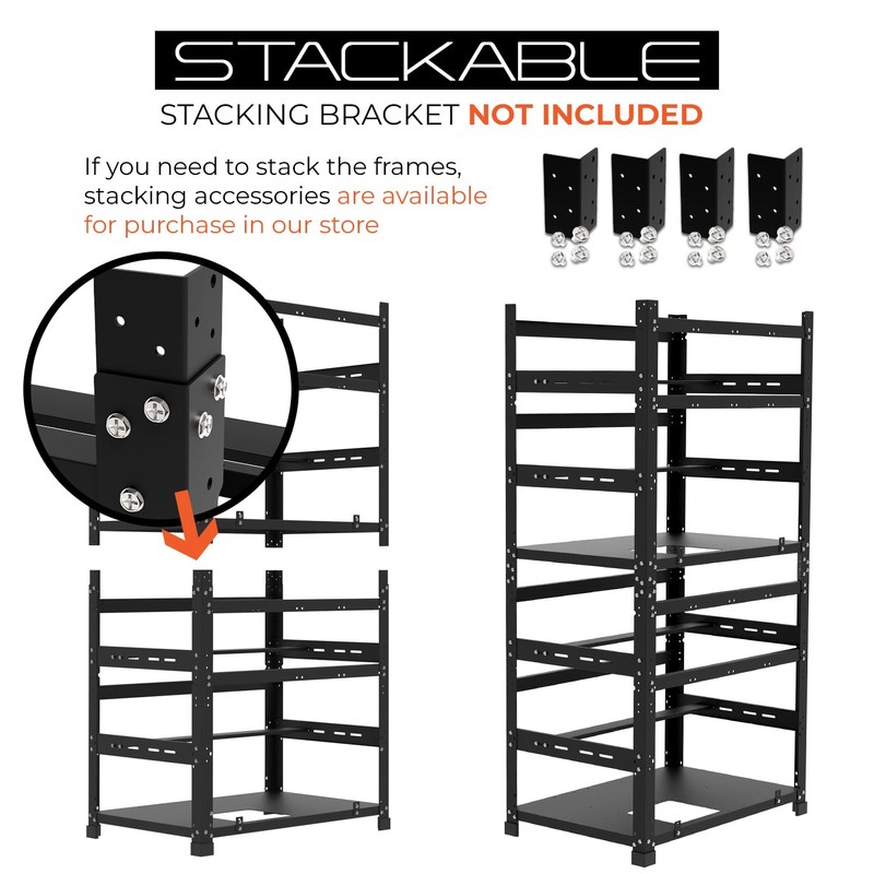 AAAwave 12GPU Mining Rig Frame - The Sluice V2 Steel