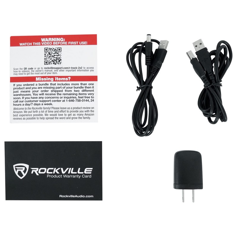 Rockville R-TRACK 2x2 USB Audio Interface 24-Bit 192kHz 2 Mic