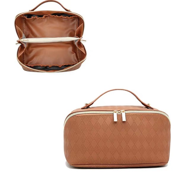 Make-Up Bag Organiser, Classic Beauty Case Make Up Bag Travel Essentials, High Quality Leather Waterproof Toiletry Bag Women's Cosmetic Travel Hiziel Cosmetic Bag Gifts, Type 5, hiziel cosmetic bag