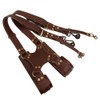 Pissente Leather Camera Strap, Brown Adjustable Dual Leather Rivet Double