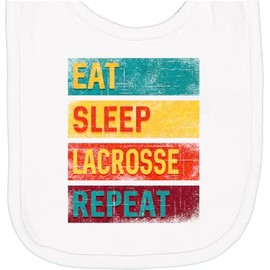 inktastic Lacrosse Player Eat Sleep Lacrosse Repeat Newborn Bib White 33b9c