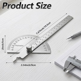 Metal Protractor Miter Angles Finder Machinist Stainless Steel Protractor