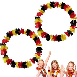 AYNKH Pack of 2 Flower Chains Black Red Yellow Germany Flag Photo Props Fan Item Football Party Decoration Birthday Accessories Present