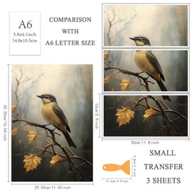 OLYCRAFT 3Pcs/Set Lonely Bird Rub on Transfers for Furniture and Crafts 12x6 Inch Dead Branches Furniture Decals Decor Bird Transfer Stickers with 1pc Scraper for Scrapbook Window DIY Home Decor
