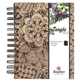RAYHER Hobby 67182521 Tangle Memory Journal Cameo FSC Mixed Cred Paper, 1.8 x 1.55 x 0.19 cm