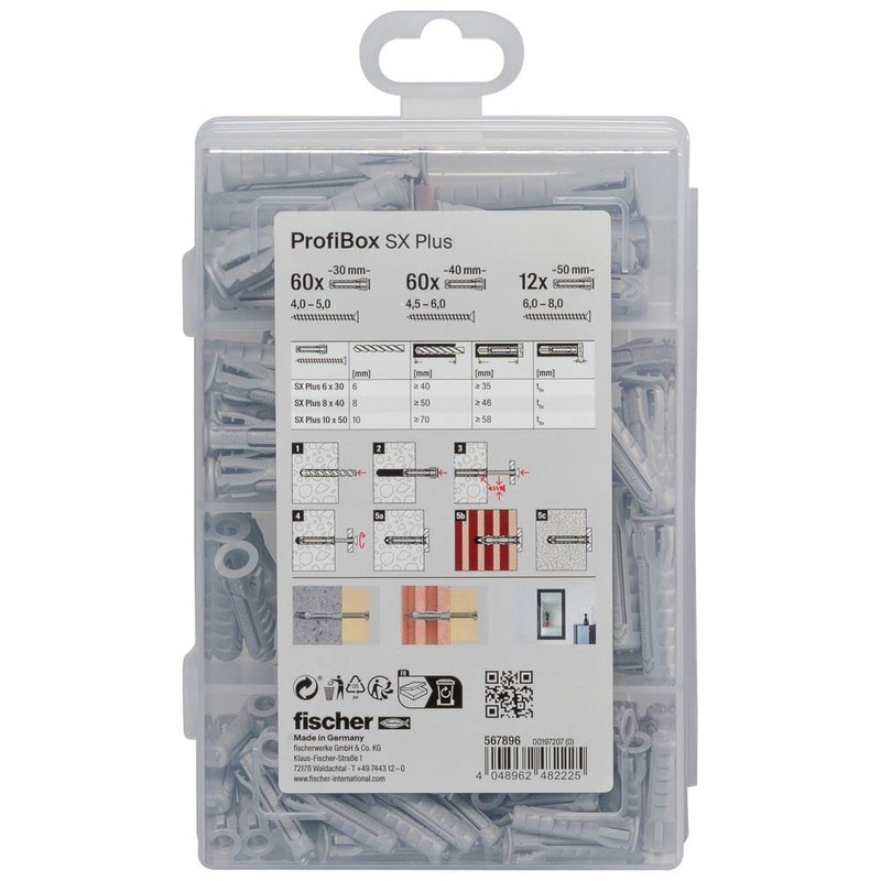 fischer Professional Box SX Plus Dowels, Dowel Box with 132