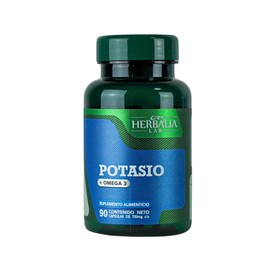 Herbalia Lab | Suplemento de Citrato de Potasio + Omega 3-90 Cápsulas