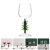 Christmas Tree Stemmed Wine Glasses 360ml Holiday Drinking Goblets Cups