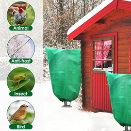 Hcirjhie Plant Covers Freeze Protection，31.4''W×39.3'' H Covers Frost Cloth Plant Anti-Freeze Shrub Protection Bag with Zipper Drawstring Frost Blankets for Outdoor Plants (2 Pack)