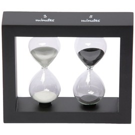G.W. Schleidt STW1218-B 5-1/4-Inch Two-in-One Timer in Black Frame, 3-Minute and 5-Minute