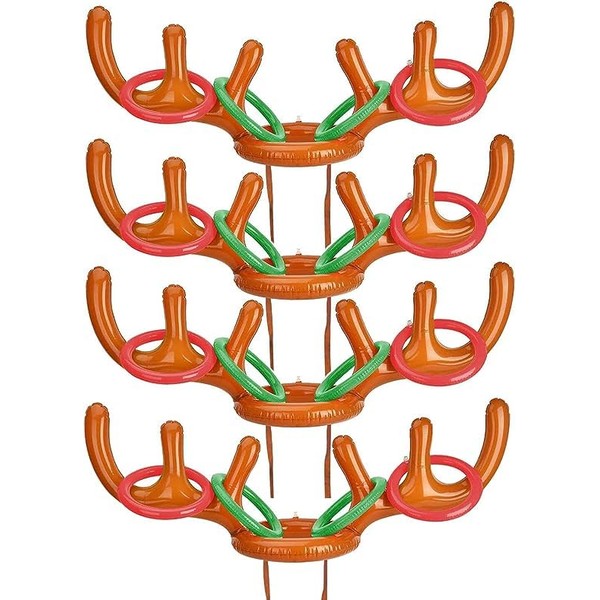 Set of 4 Inflatable Reindeer Antlers Inflatable Antlers Throwing Game