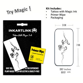 INKARTLINK Semi Permanent Tattoo, temporary tattoo for women, party tattoo, Y2K design, lasts 7-15 days, waterproof and anti-reflective (Ink)