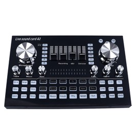 Live Sound Card, Professional Audio Mixer with Sound Effects & Voice Changer, Bluetooth 48V Phantom Power Audio Interface Sound Board for Podcast Recording, Live Streaming, Gaming