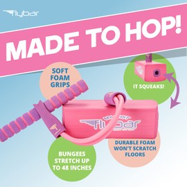 Flybar My First Foam Pogo Jumper for Kids Fun and Safe Pogo Stick for Toddlers, Durable Foam and Bungee Jumper for Ages 3 and up, Supports up to 250lbs (Pink)