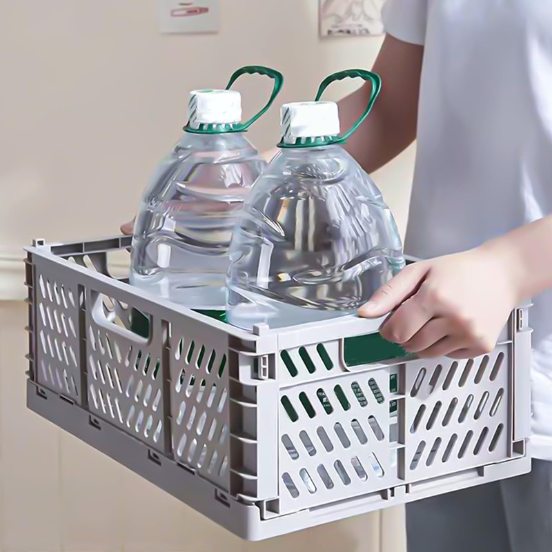 Frepea Pack of 2 Storage Baskets, Grey Folding Boxes, Foldable