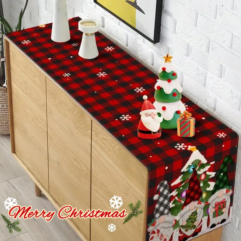 SHOUS Camino de Mesa con Diseño de Gnomo Navideño, 183*33