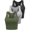 Porvike Sports Crop Tank Tops for Women Cropped Athletic Yoga