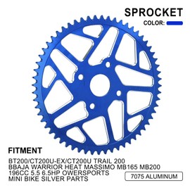 IUVWISN 60T 420 Chain Sprocket 40/41/420 40MM Bore Rear Drive Wheel Sprocket CNC for CT200U CT200U-EX BT200X Baja Warrior Predator 212cc 196cc Go Kart Trail 200 MB165 MB200 Mini Bike Blue