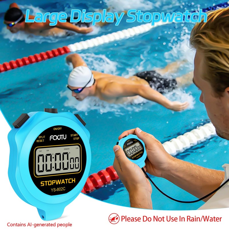 2Pack Simple Basic Stopwatch Timer, Pure Silent Stop Watch with