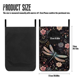 ZFRXIGN Dragonfly Over The Door Laundry Hamper Boho Flower Hanging Laundry Bag Large Laundry Basket for Bedroom Dirty Clothes Hamper Space Saving Home Room Storage Organizers