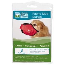Guardian Gear Cordura Nylon Fabric Mesh Dog Muzzle, Small, 7-Inch, Red