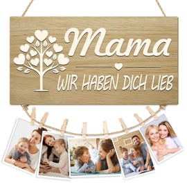KAIRNE MAMA Holzschild mit Spruch Mom Geschenk Oma Geburtstagsgeschenk Mama Wir Haben Dich Lieb Wanddeko für Wohnzimmer Schlafzimmer Personalisierte Geschenke für Oma von Enkelkindern Enkelkinderpa