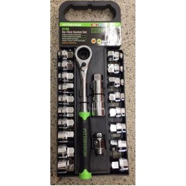 Pittsburgh BRAND NEW 21 Pc 3/8 SAE & Metric 72T Pass Go-Thru Socket Set Sockets Ratchet